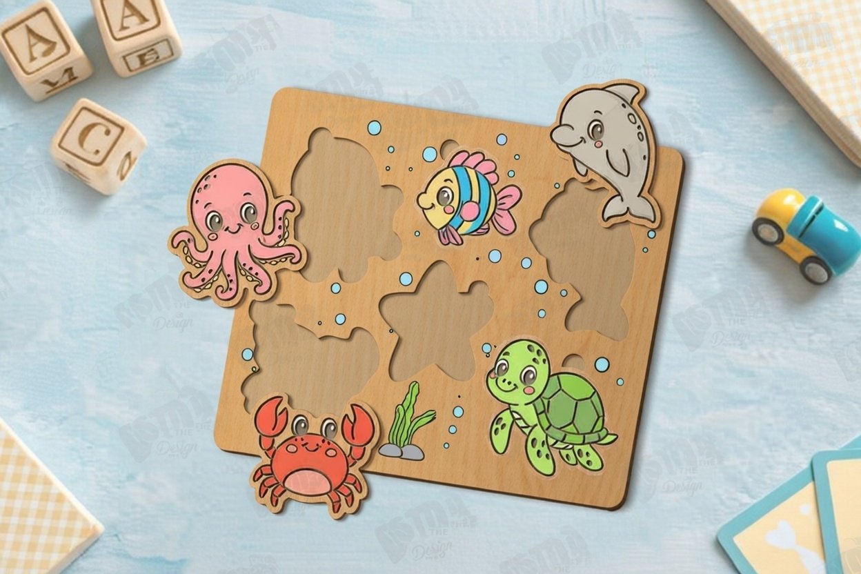 Ensemble de Puzzles en Bois